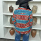 Turquoise Rust Aztec Western Blazer Jacket - Imperfectly Perfect Boutique