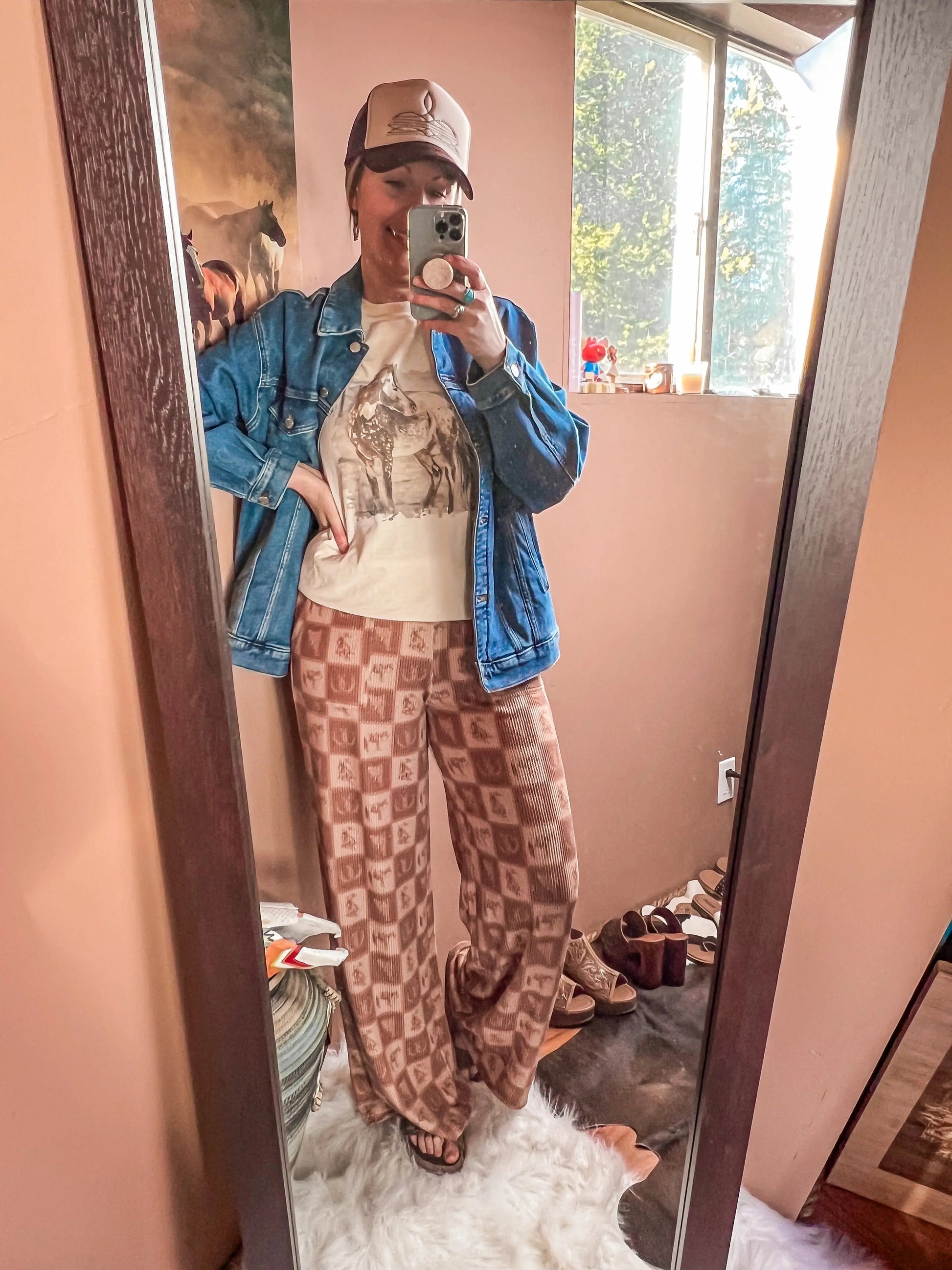 Western Check Knit Lounge Pants Imperfectly Perfect Boutique