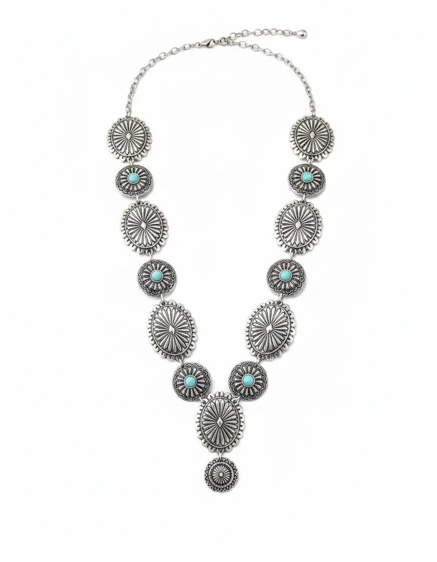 Western Concho Lariat Necklace Imperfectly Perfect Boutique