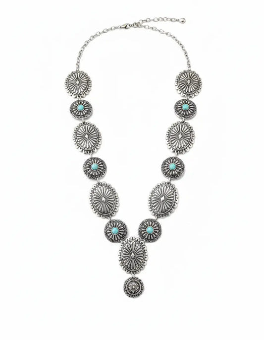 Western Concho Lariat Necklace Imperfectly Perfect Boutique