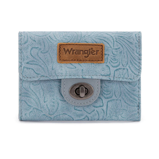 Wrangler Floral Embossed Wallet – Blue