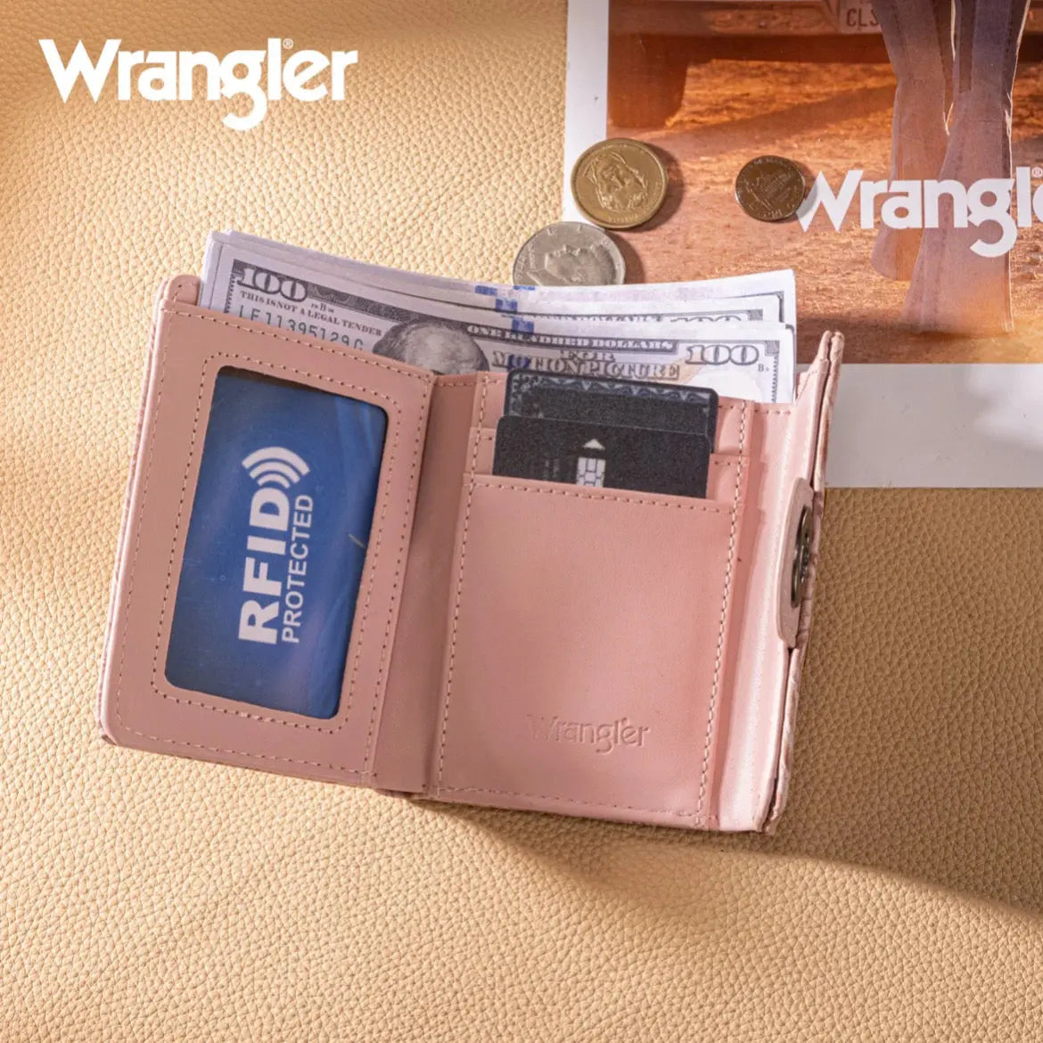Wrangler Floral Embossed Wallet – Pink Imperfectly Perfect Boutique