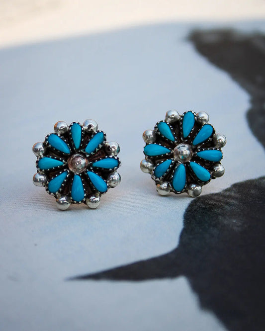 Zuni Turquoise Cluster Earrings Imperfectly Perfect Boutique