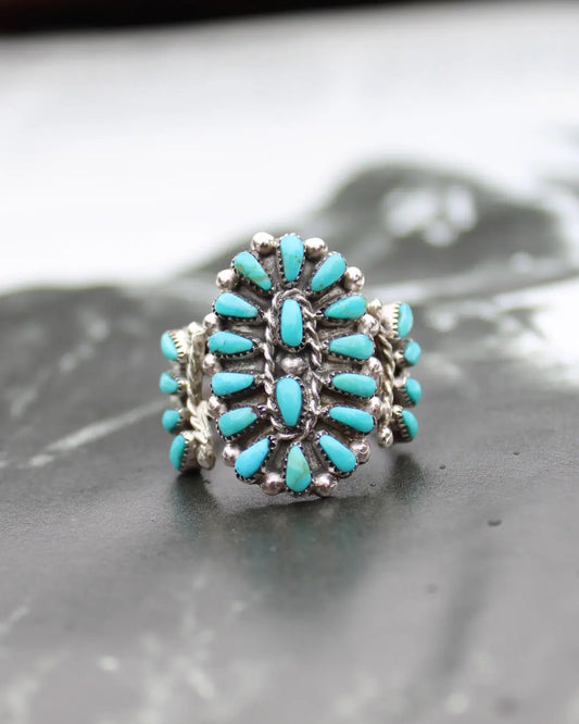Zuni Turquoise Cluster Ring Imperfectly Perfect Boutique
